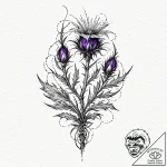 Tattoo sketch, thistle of resilience, digital… – tattoo sketch (№1752431879_0, 13.07.2025 18:37) — tattoovalue.net