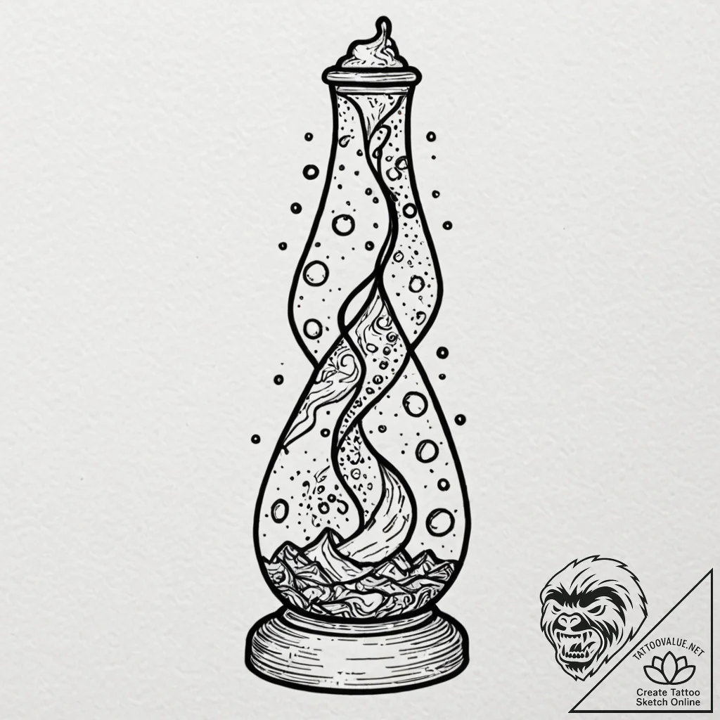 Tattoo sketch, lava lamp of emotions, a class... - tattoo sketch (№1752432481_0, 13.07.2025 18:48) — tattoovalue.net