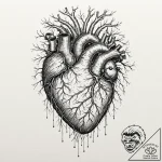 Tattoo sketch, organic circuit heart, a human… – tattoo sketch (№1752432567_0, 13.07.2025 18:49) — tattoovalue.net