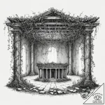 Tattoo sketch, reclaimed data temple, an anci… – tattoo sketch (№1752432657_0, 13.07.2025 18:50) — tattoovalue.net