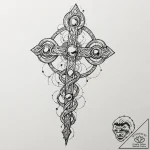 Tattoo sketch, shamanic staff, data totems, a… – tattoo sketch (№1752433087_0, 13.07.2025 18:58) — tattoovalue.net