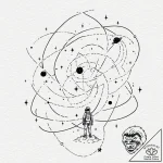 Tattoo sketch, exhausted explorer, cosmic map… – tattoo sketch (№1752433175_0, 13.07.2025 18:59) — tattoovalue.net