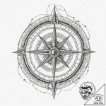 Tattoo sketch, nebulous navigator’s compass,… – tattoo sketch (№1752433432_0, 13.07.2025 19:03) — tattoovalue.net