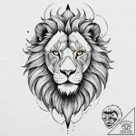 Tattoo sketch, geometric guardian lion, a pow… – tattoo sketch (№1752433948_0, 13.07.2025 19:12) — tattoovalue.net