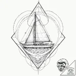 Tattoo sketch, yacht in a bottle, digital sea… – tattoo sketch (№1752434385_0, 13.07.2025 19:19) — tattoovalue.net
