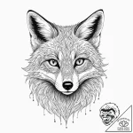 Tattoo sketch, silver fox, digital fur, a sle… – tattoo sketch (№1752434906_0, 13.07.2025 19:28) — tattoovalue.net