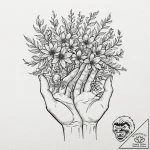 Tattoo sketch, nurturing nano-bots, a human h… – tattoo sketch (№1752434992_0, 13.07.2025 19:29) — tattoovalue.net