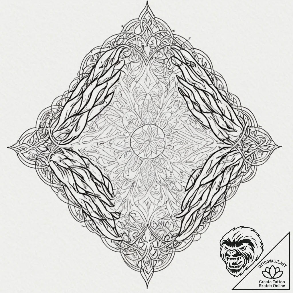 Tattoo sketch, invisible threads of connectio... - tattoo sketch (№1752436295_0, 13.07.2025 19:51) — tattoovalue.net