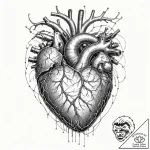 Tattoo sketch, transhuman heart, growing circ… – tattoo sketch (№1752436906_0, 13.07.2025 20:01) — tattoovalue.net