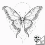 Tattoo sketch, luna moth, data pattern wings,… – tattoo sketch (№1752436991_0, 13.07.2025 20:03) — tattoovalue.net