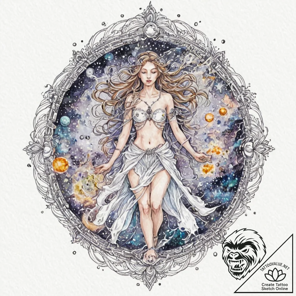 Tattoo sketch, temporal tapestry weaver, an e... - tattoo sketch (№1752437079_0, 13.07.2025 20:04) — tattoovalue.net