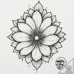 Tattoo sketch, xenochronistic bloom, a flower… – tattoo sketch (№1752437600_0, 13.07.2025 20:13) — tattoovalue.net