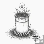 Tattoo sketch, time capsule seed, a single, g… – tattoo sketch (№1752437858_0, 13.07.2025 20:17) — tattoovalue.net