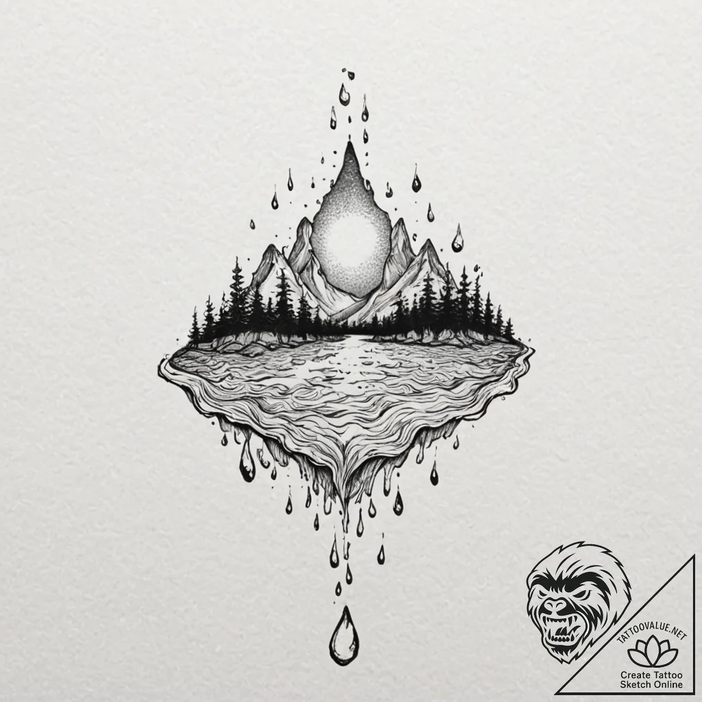 Tattoo sketch, nature's data pulse, a gentle... - tattoo sketch (№1752438638_0, 13.07.2025 20:30) — tattoovalue.net