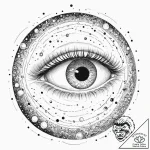 Tattoo sketch, universal gaze of the observer… – tattoo sketch (№1752438727_0, 13.07.2025 20:32) — tattoovalue.net