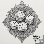 Tattoo sketch, oracle’s dice, shifting future… – tattoo sketch (№1752440741_0, 13.07.2025 21:05) — tattoovalue.net