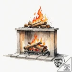 Tattoo sketch, digital hearth, a cozy firepla… – tattoo sketch (№1752440827_0, 13.07.2025 21:07) — tattoovalue.net