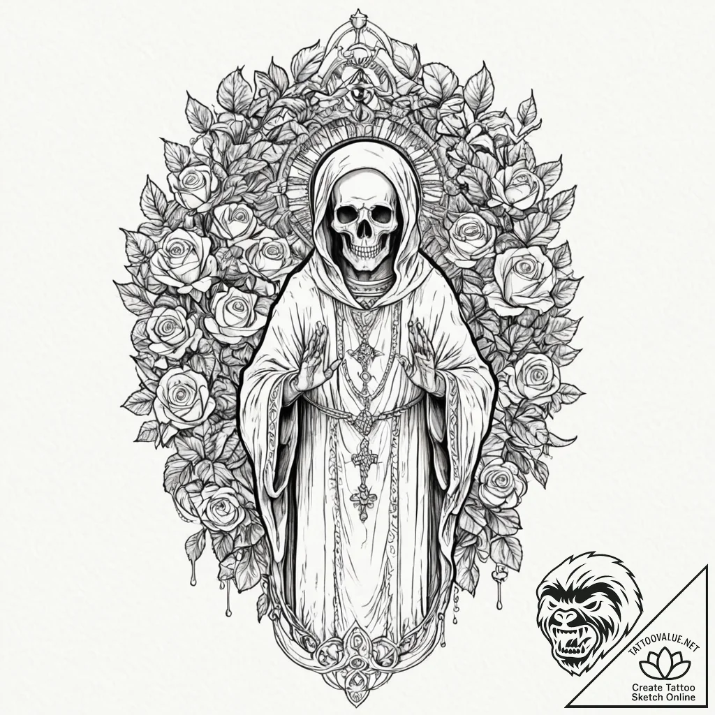 Tattoo sketch, the last algorithm guardian, a... - tattoo sketch (№1752440911_0, 13.07.2025 21:08) — tattoovalue.net