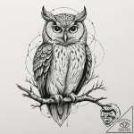 Tattoo sketch, owl of ancient code, a wise, m… – tattoo sketch (№1752441510_0, 13.07.2025 21:18) — tattoovalue.net