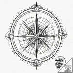 Tattoo sketch, knowledge compass, a classic c… – tattoo sketch (№1752441596_0, 13.07.2025 21:19) — tattoovalue.net