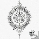 Tattoo sketch, zodiac sign, quantum entangled… – tattoo sketch (№1752441679_0, 13.07.2025 21:21) — tattoovalue.net