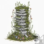Tattoo sketch, organic overgrowth on obsolete… – tattoo sketch (№1752442355_0, 13.07.2025 21:32) — tattoovalue.net