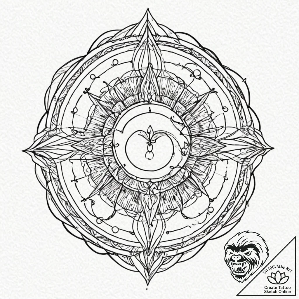 Tattoo sketch, space-time seamstress, a grace... - tattoo sketch (№1752442523_0, 13.07.2025 21:35) — tattoovalue.net