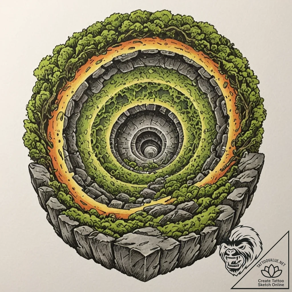 Tattoo sketch, vortex of ancient energy (revi... - tattoo sketch (№1752443112_0, 13.07.2025 21:45) — tattoovalue.net