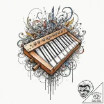Tattoo sketch, xylophone glitch art, a styliz… – tattoo sketch (№1752443281_0, 13.07.2025 21:48) — tattoovalue.net