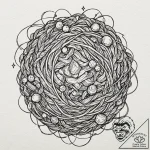 Tattoo sketch, cosmic yarn ball: a tangled ba… – tattoo sketch (№1752443702_0, 13.07.2025 21:55) — tattoovalue.net