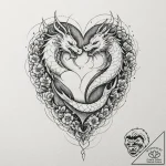 Tattoo sketch, geometric heart, breaking apar… – tattoo sketch (№1752444291_0, 13.07.2025 22:04) — tattoovalue.net