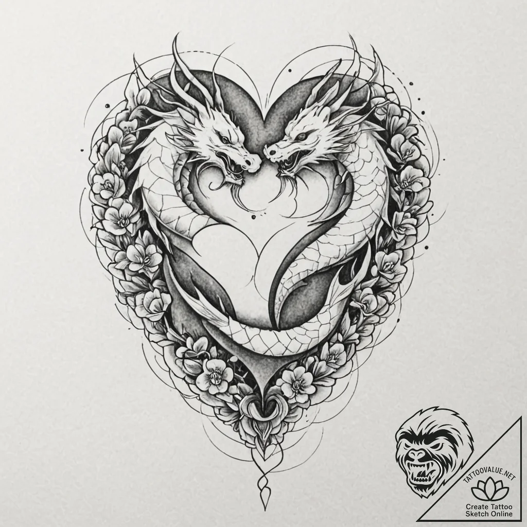 Tattoo sketch, geometric heart, breaking apar... - tattoo sketch (№1752444291_0, 13.07.2025 22:04) — tattoovalue.net