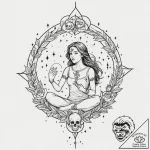 Tattoo sketch, night sky storyteller, a seren… – tattoo sketch (№1752445472_0, 13.07.2025 22:24) — tattoovalue.net