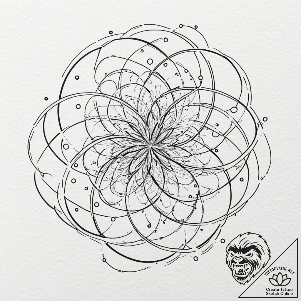 Tattoo sketch, liquid logic flow, a dynamic,... - tattoo sketch (№1752445555_0, 13.07.2025 22:25) — tattoovalue.net