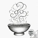 Tattoo sketch, offering bowl, data incense, a… – tattoo sketch (№1752445895_0, 13.07.2025 22:31) — tattoovalue.net