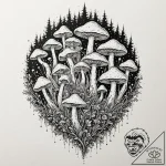 Tattoo sketch, mystical mushroom network, a c… – tattoo sketch (№1752446141_0, 13.07.2025 22:35) — tattoovalue.net