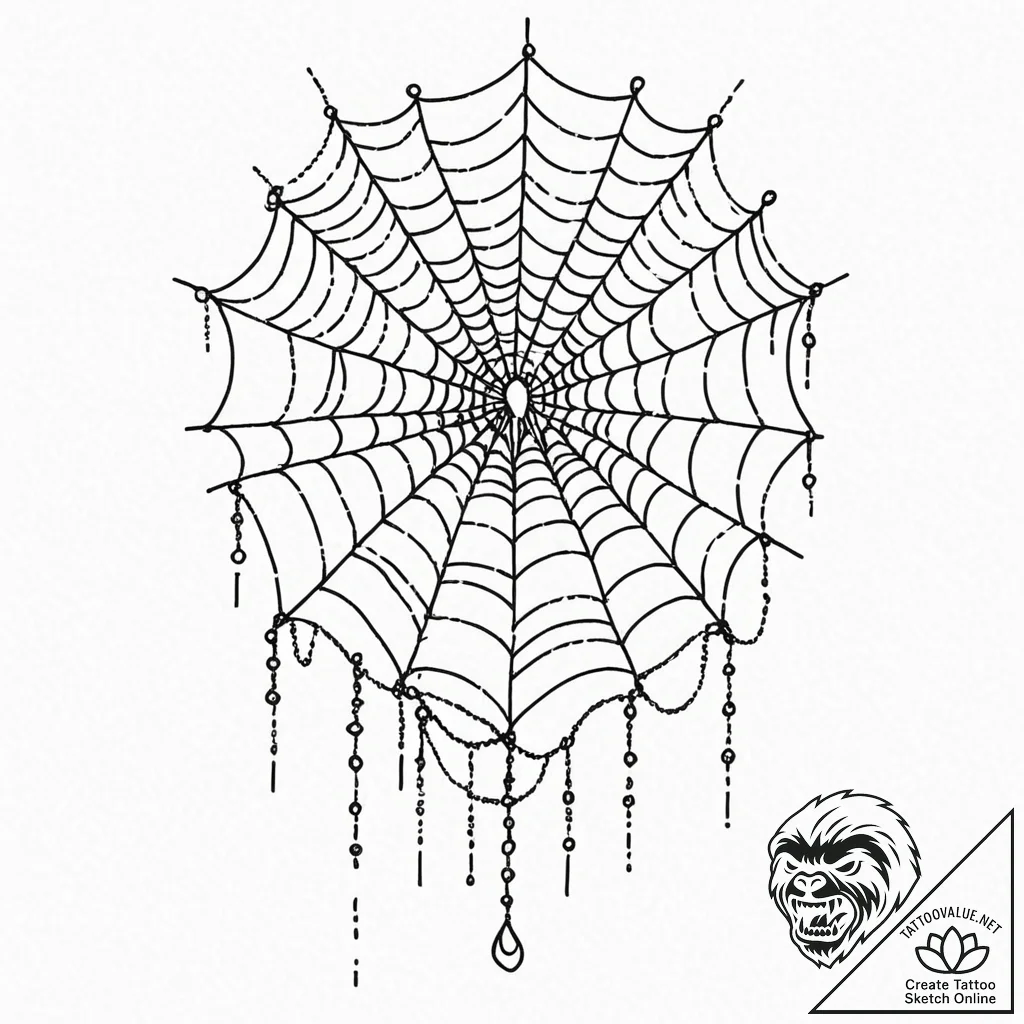 Tattoo sketch, web of interconnected souls, a... - tattoo sketch (№1752446807_0, 13.07.2025 22:46) — tattoovalue.net