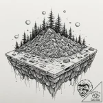 Tattoo sketch, drifting data island, a small,… – tattoo sketch (№1752447060_0, 13.07.2025 22:51) — tattoovalue.net