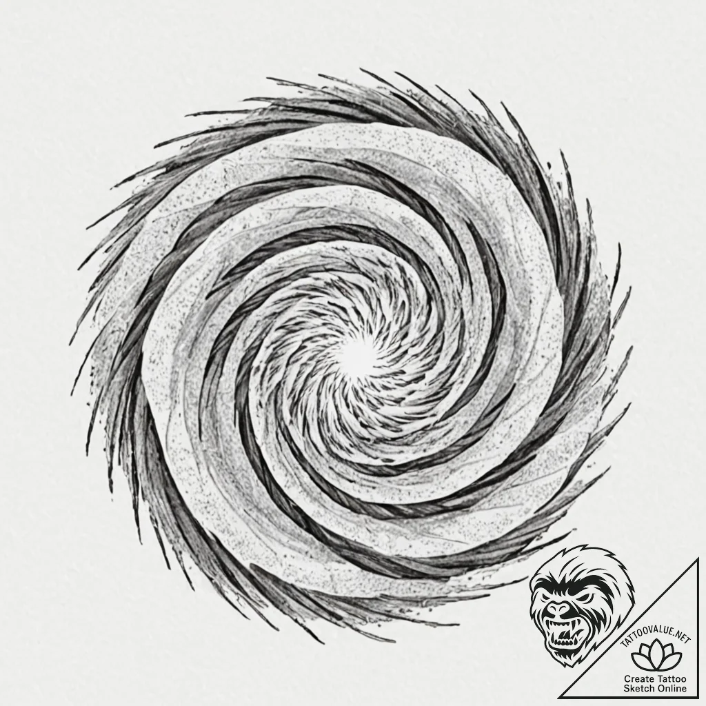 Tattoo sketch, vortex of vanishing memories,... - tattoo sketch (№1752447384_0, 13.07.2025 22:56) — tattoovalue.net