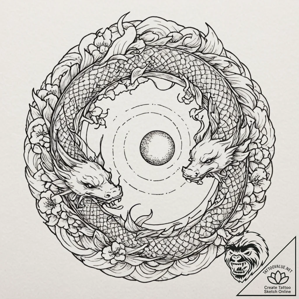 Tattoo sketch, quilted reality orb, a transpa... - tattoo sketch (№1752447718_0, 13.07.2025 23:01) — tattoovalue.net