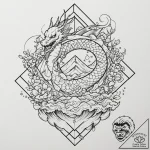 Tattoo sketch, blockchain ledger visualized a… – tattoo sketch (№1752447803_0, 13.07.2025 23:03) — tattoovalue.net