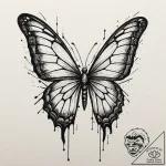Tattoo sketch, butterfly with wings made of s… – tattoo sketch (№1752447971_0, 13.07.2025 23:06) — tattoovalue.net