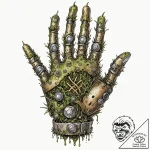 Tattoo sketch, runic regrowth on robot hand,… – tattoo sketch (№1752448138_0, 13.07.2025 23:08) — tattoovalue.net