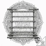 Tattoo sketch, weaving loom, time threads, an… – tattoo sketch (№1752448640_0, 13.07.2025 23:17) — tattoovalue.net