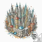 Tattoo sketch, board game pieces scattered to… – tattoo sketch (№1752448725_0, 13.07.2025 23:18) — tattoovalue.net