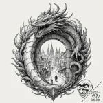 Tattoo sketch, dragon’s gate to reality, a ro… – tattoo sketch (№1752448808_0, 13.07.2025 23:20) — tattoovalue.net