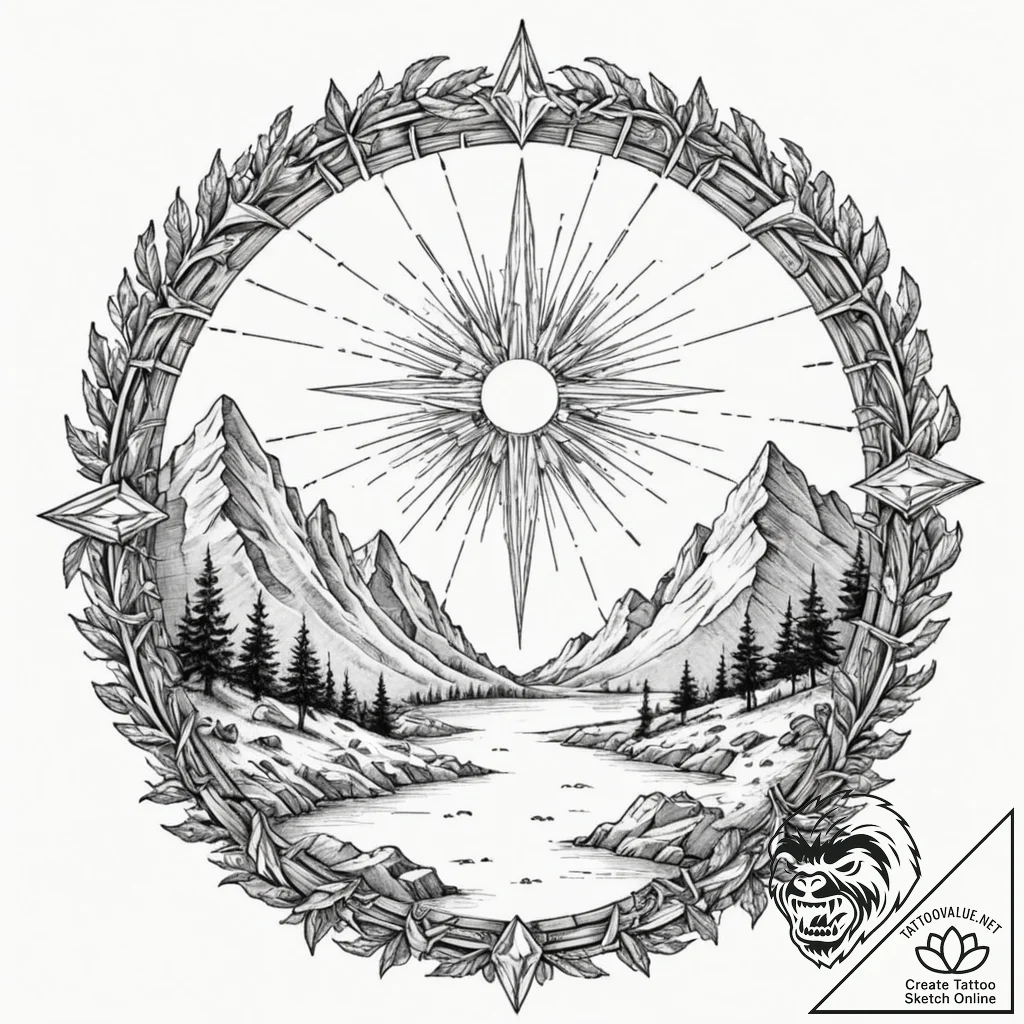 Tattoo sketch, zenith portal, crystal ascent,... - tattoo sketch (№1752448976_0, 13.07.2025 23:22) — tattoovalue.net