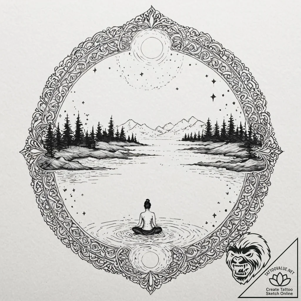 Tattoo sketch, introspection island, a small,... - tattoo sketch (№1752449643_0, 13.07.2025 23:34) — tattoovalue.net