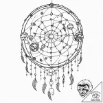 Tattoo sketch, planetary dreamcatcher, a larg… – tattoo sketch (№1752449979_0, 13.07.2025 23:39) — tattoovalue.net