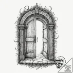 Tattoo sketch, doorway to the dreamscape, an… – tattoo sketch (№1752450062_0, 13.07.2025 23:41) — tattoovalue.net
